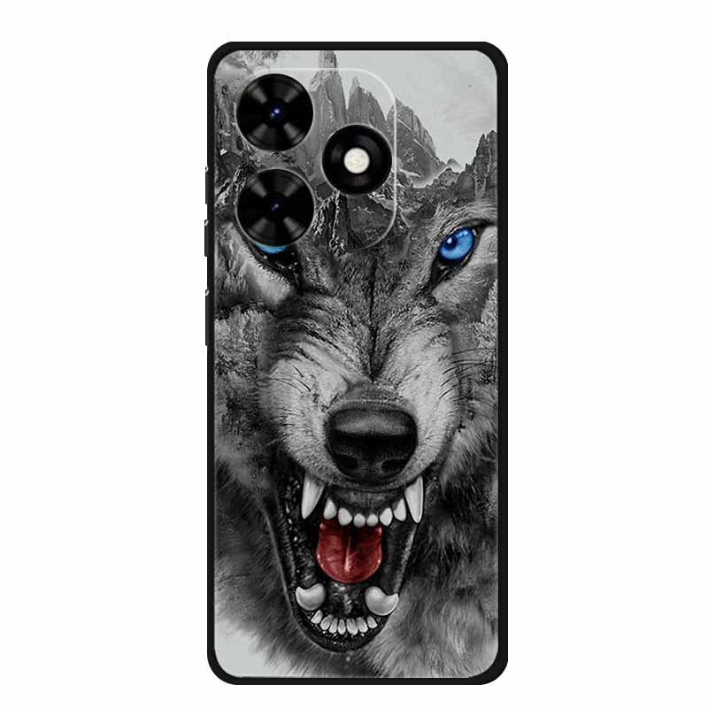 Case For Tecno Spark Go 2024 Animals Painted TPU Silicone Soft Phone Cover for Spark Go2024 BG6 Protector Wolf Shockproof Para