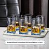 Flevintz Gem Blue Octagonal Tempered Glass Cup Set
