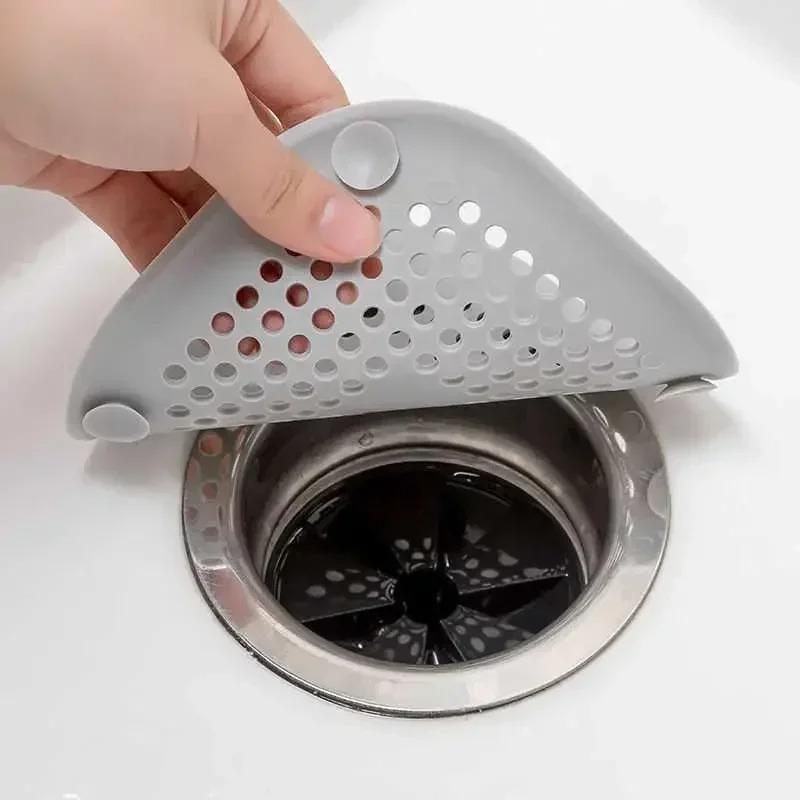 3/5/10 Pcs Shower Drain Hair Catcher Sink Strainer Drain Cover Hair Catcher Silicone Hair Filter Kitchen Bathroom Accessories