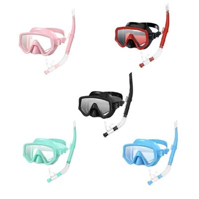Adjustable Dry Snorkel Set with Diving Mask and Soft Silicones Seal Dry Snorkel Diving Goggles for Swimming Pool Ocean Use