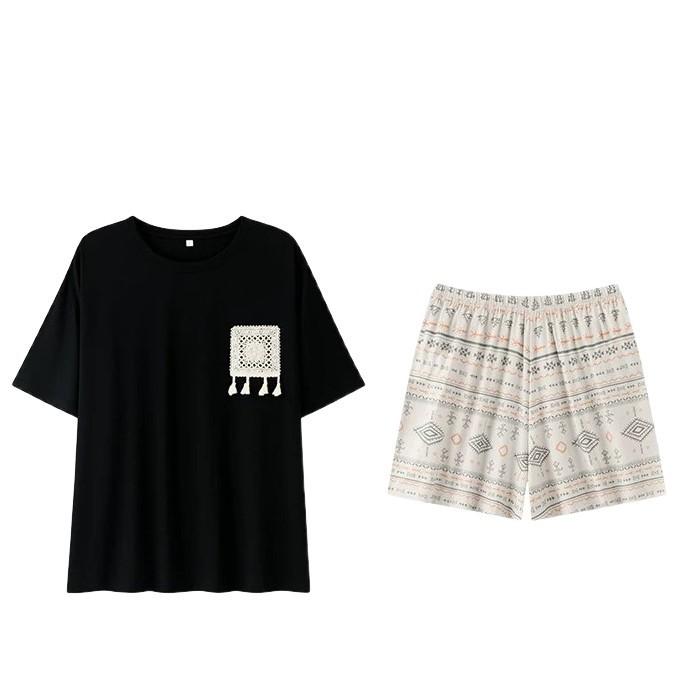 Pajamas with Chest Pads Women's Summer Tencel Short-sleeved Shorts 1011 New Lyocell High-end Loungewear Set