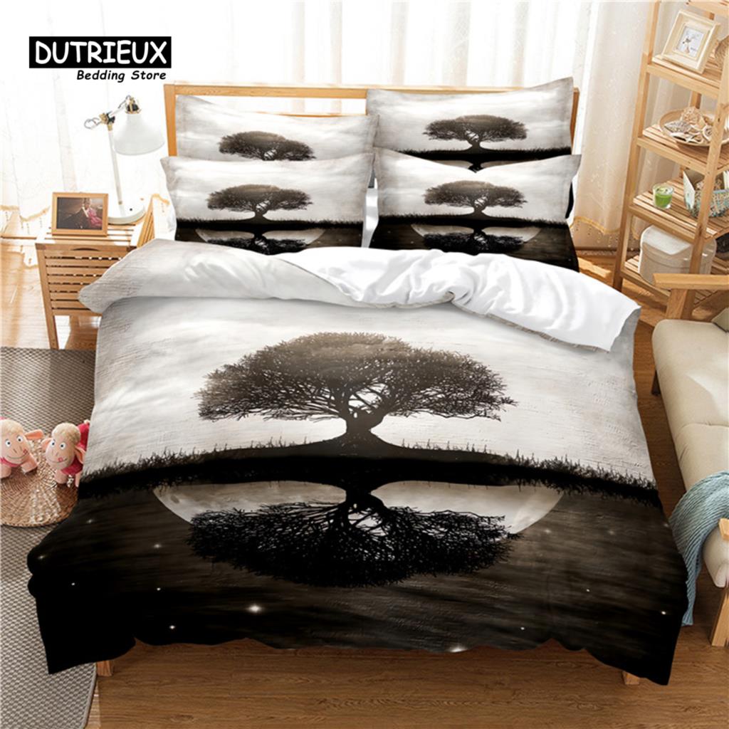 Snow Tree Bedding Set, 3Pcs Duvet Cover Set, Soft Comfortable Breathable Duvet Cover, For Bedroom Guest Room Decor