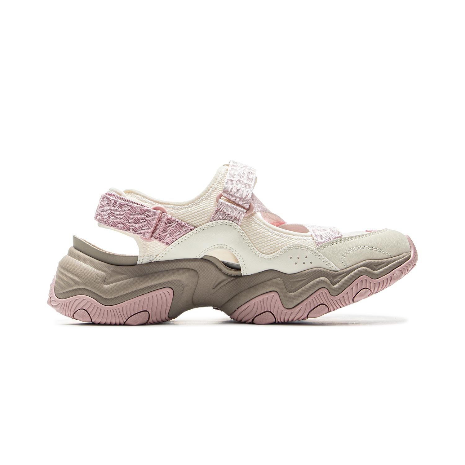 

New LiNing Wear Resistant Breathable Height Increasing River Trekking Shoes Women s Beige Pink AGUV004-3 36