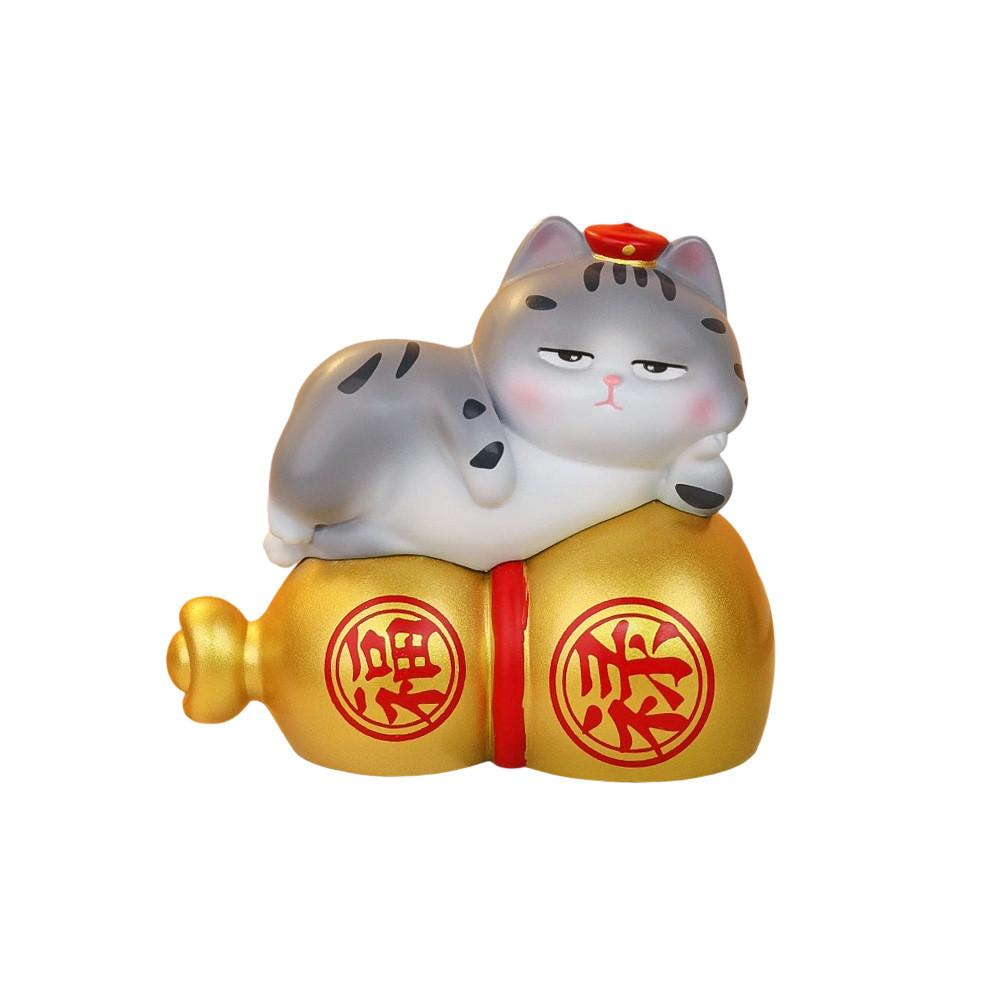 Cat Spirit Resin Art Figurines With Lucky Charm For Home Decor And Gift Giving