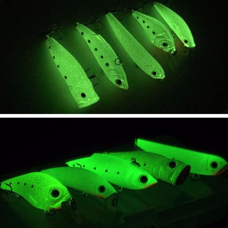 5Pcs Glows in Dark Fishing Tackle Spinner Fishing Lures Fishing Lures Wobbler Fish Lures Artificial Hard Baits Crankbait