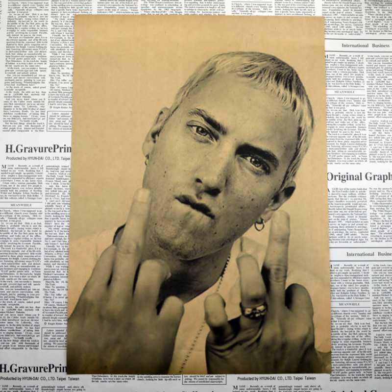 Eminem Retro Punk Poster - Kostenloser Versand Dekorative Rock Sänger Kunst
