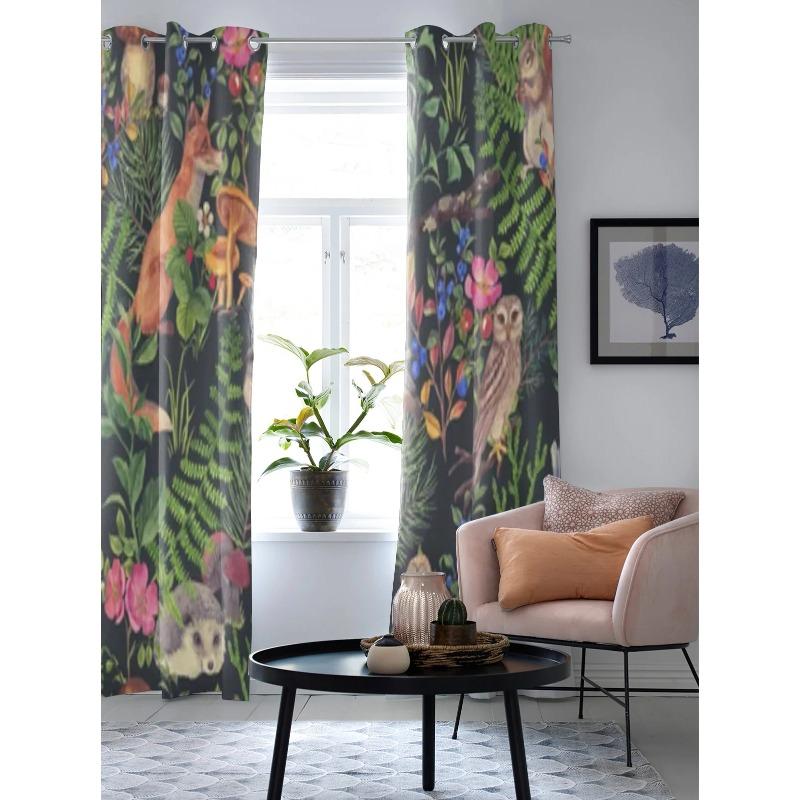 Perdele de Fereastră Acuarelă cu Animale și Plante din Pădure pentru Living Bucătărie Perdele Moderne Decor Acasă Jaluzele Draperii