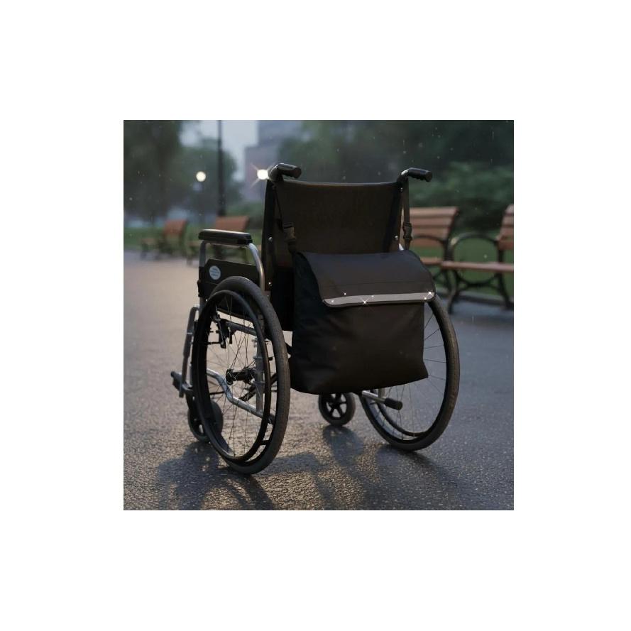 Wheelchair Storage Bag Adjustable Straps Wheelchair Back Pouch Mobility Aid Storage Bag Water-Resistant Mobility Aid Accessory