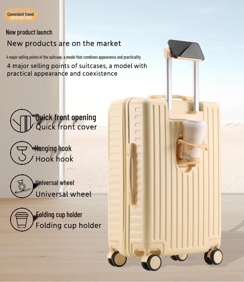 20-Inch Carry-On Luggage: Large Capacity Travel Suitcase for Students, 24-Inch Leather Trolley Available