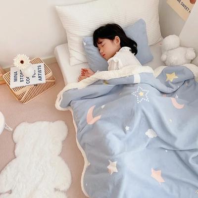 Milk Velvet Blanket Children's Blanket Thickened Lamb Velvet Blanket Thickened Double-sided Velvet Lunch