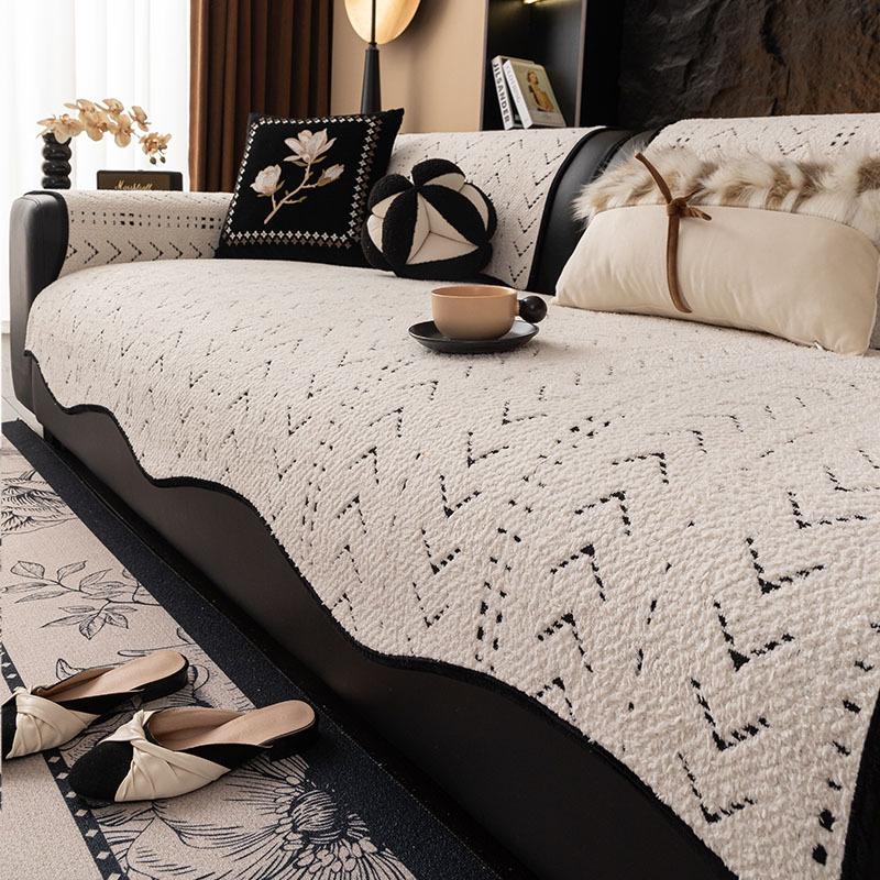 

Special-Shaped Sofa Cushion Fixed Non-Slip Autumn And Winter Plush New Straight Row Sofa Seat Cushion Irregular Winter Sofa Cover 70*70cm