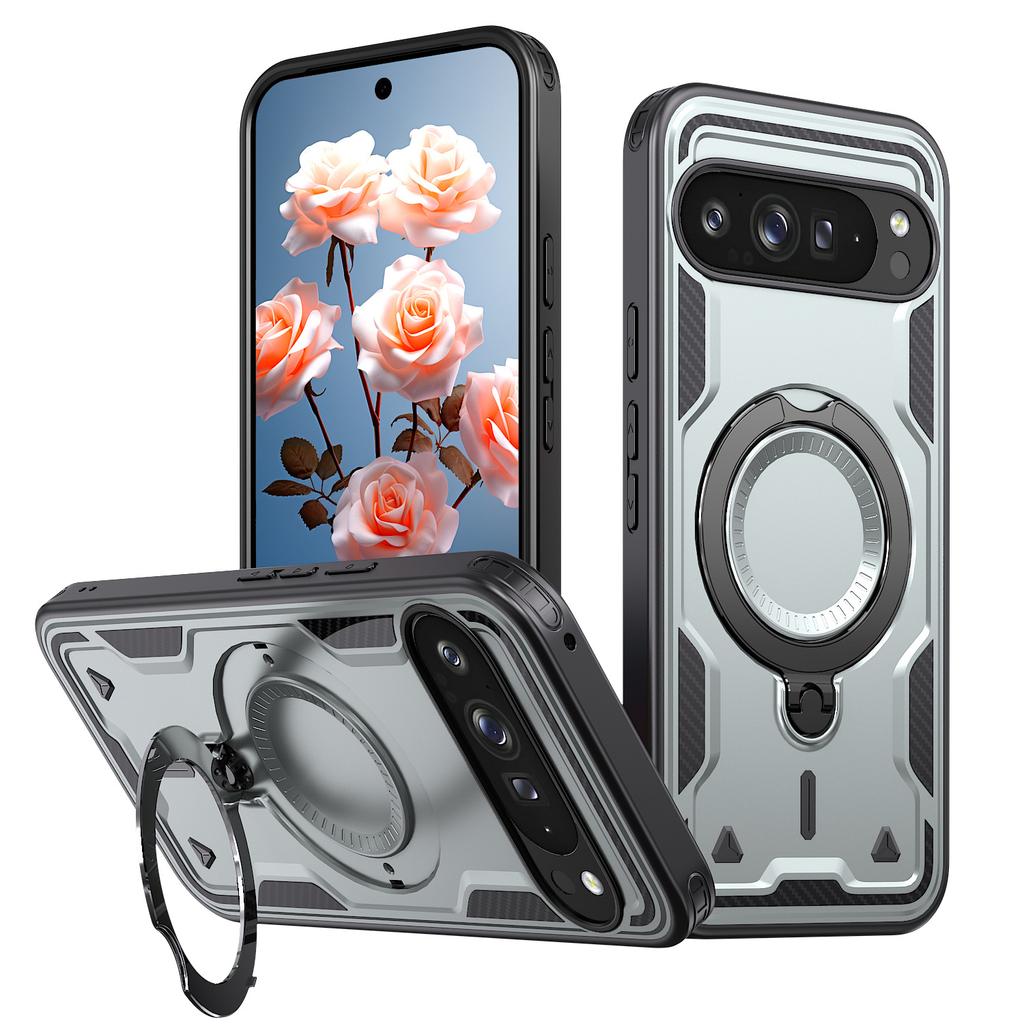 For Pixel 9 Pro XL Phone Case with Magnetic Rotating Magsafe Stand A16 Drop Protection Shell