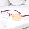 Business Style Pochromic Glasses for Men Women Smart Color Changing Minus Diopter Glasses Half Frame Clear Myopia Eyewear