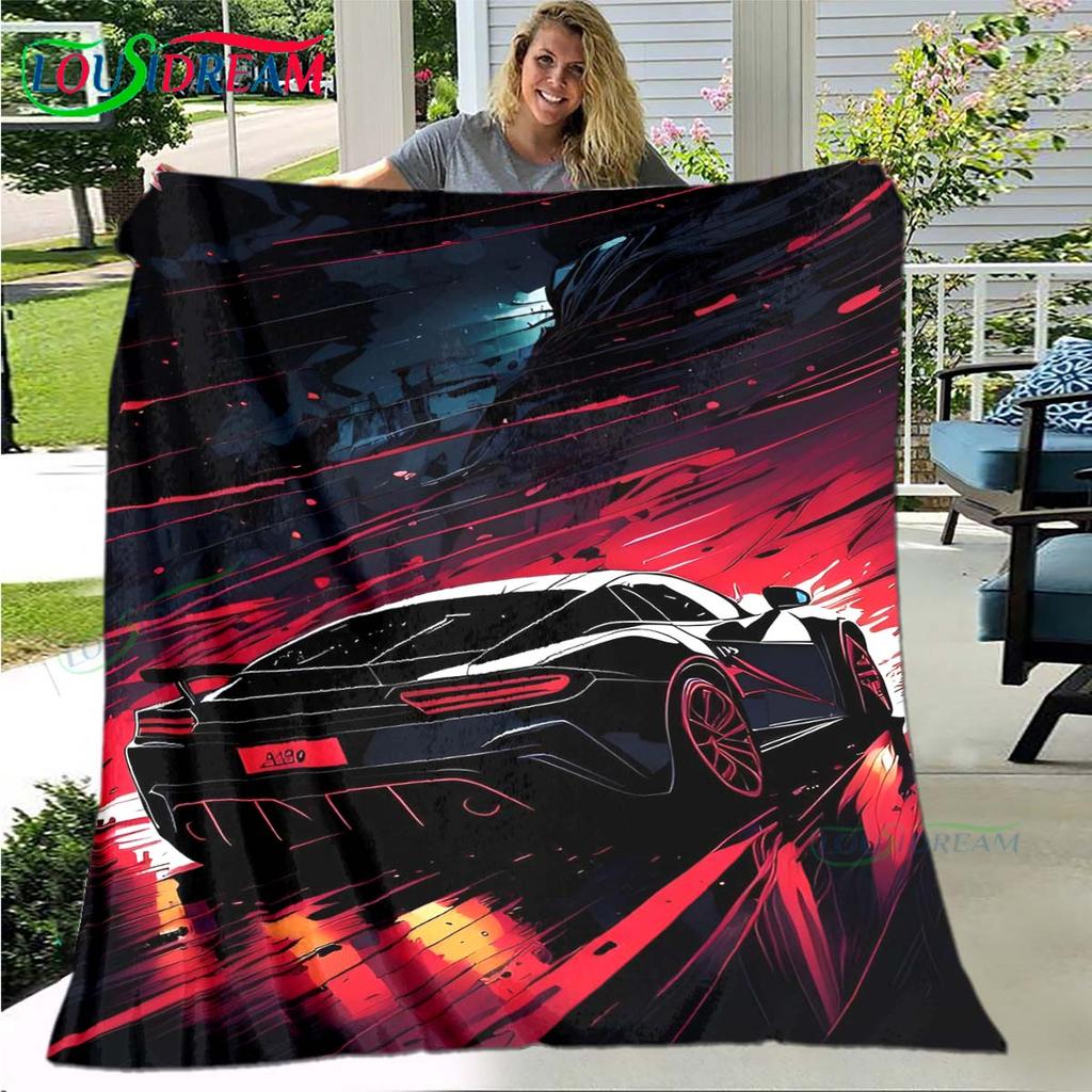 Cartoon N-Need for Speed Print Blanket,Flannel Throw Blanket for Bed Sofa Picnic Office Hiking Leisure Nap N-NFS Birthday Gift