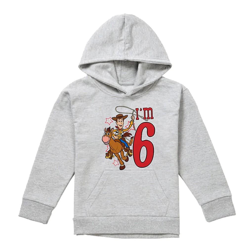 Toy Story Childrens/Kids IÂ´m 6 Woody Heather Birthday Pullover Hoodie