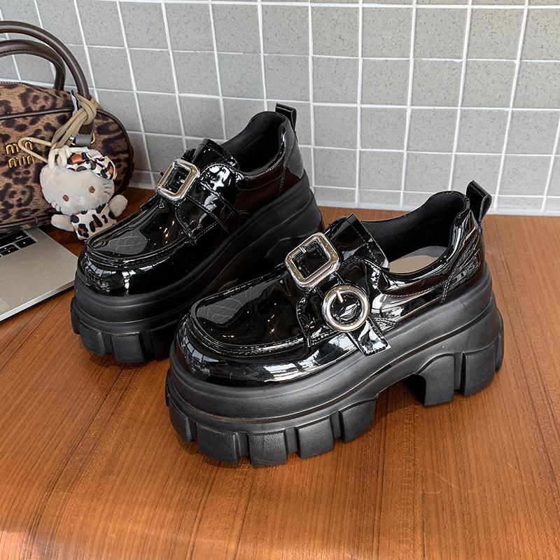 Fashion 8CM Microfiber Leather Boots Autumn Female Breathable Women Boots Casual Spring Pumps Mary Jane Platform Wedge Flats Shoes