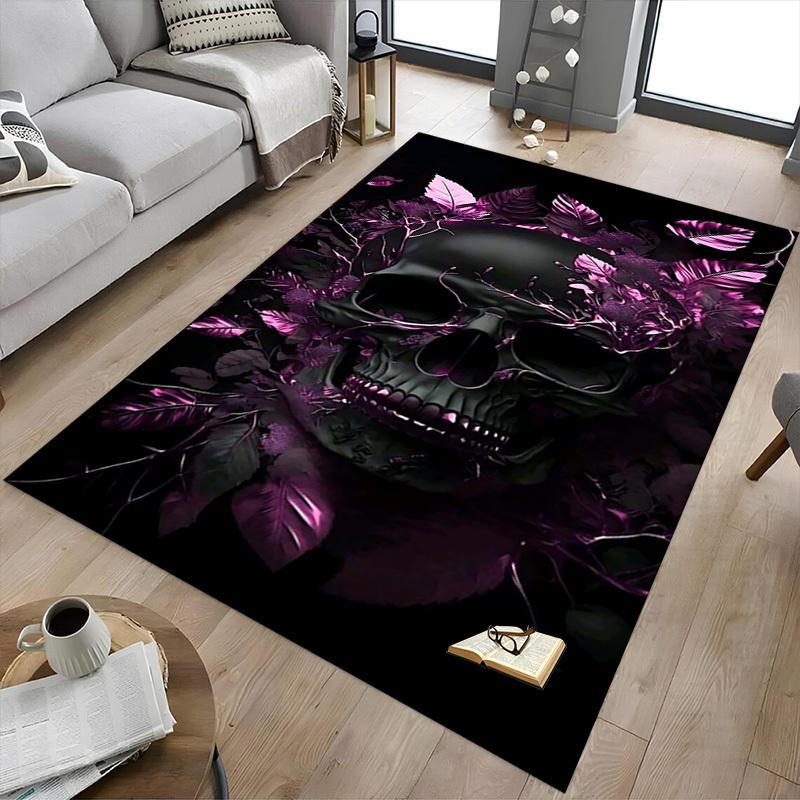 1pc Skull Leaves Carpet, Office Rug Outdoor Mat Home Decor Area Carpet Festival