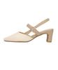 Verformtes Quadrat einfach zu einfach zu gehen groß und klein hinten 41301 BEIGE cm [Oriental Traffic] Pumps, Absatz, Zehenbereich, Damen-, Tragen, in, Größen, Riemen, Pantoletten,