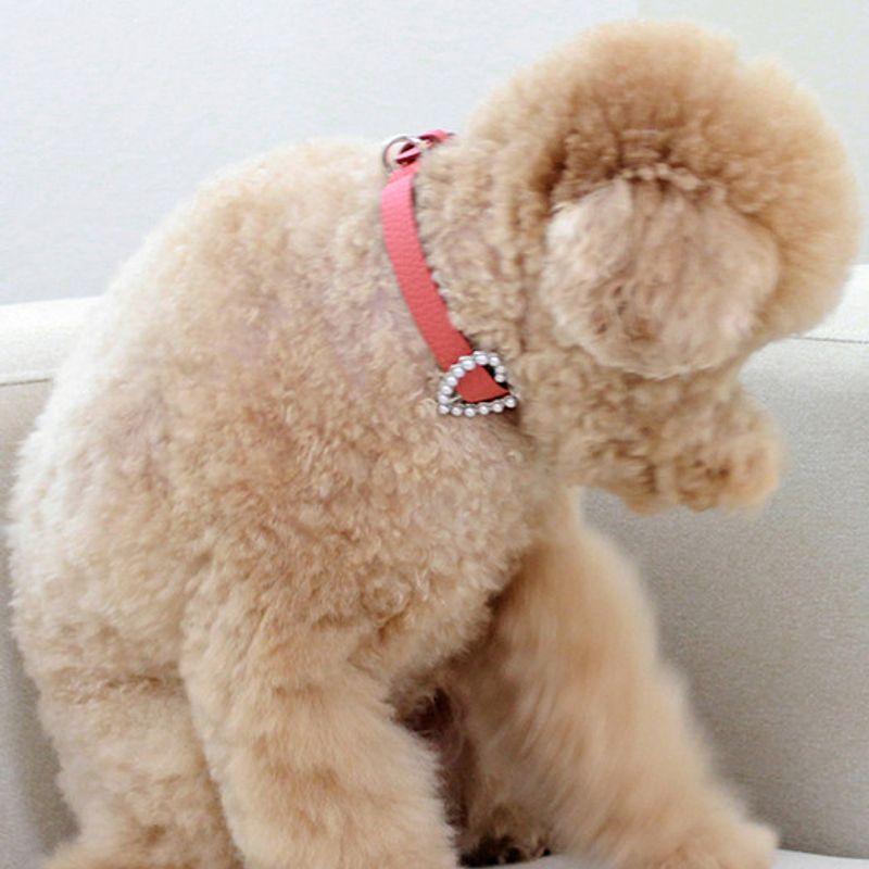 MAISON DE MIU Heart Pearl Necklace Coral