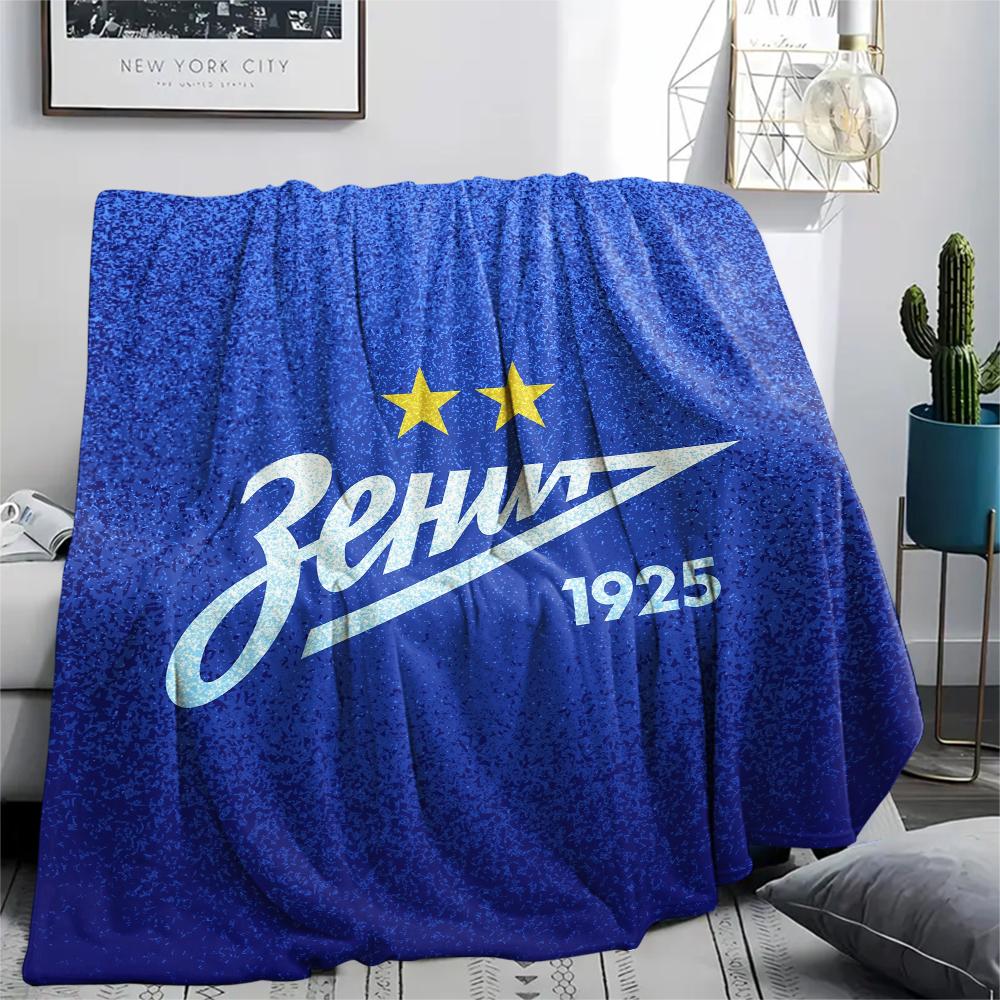 Zenit team emblem,pattern Flannel Blanket, High quality Comfortable for All Seasons, Home Decor, Warmth and Comfort, Perfect for Gifts.