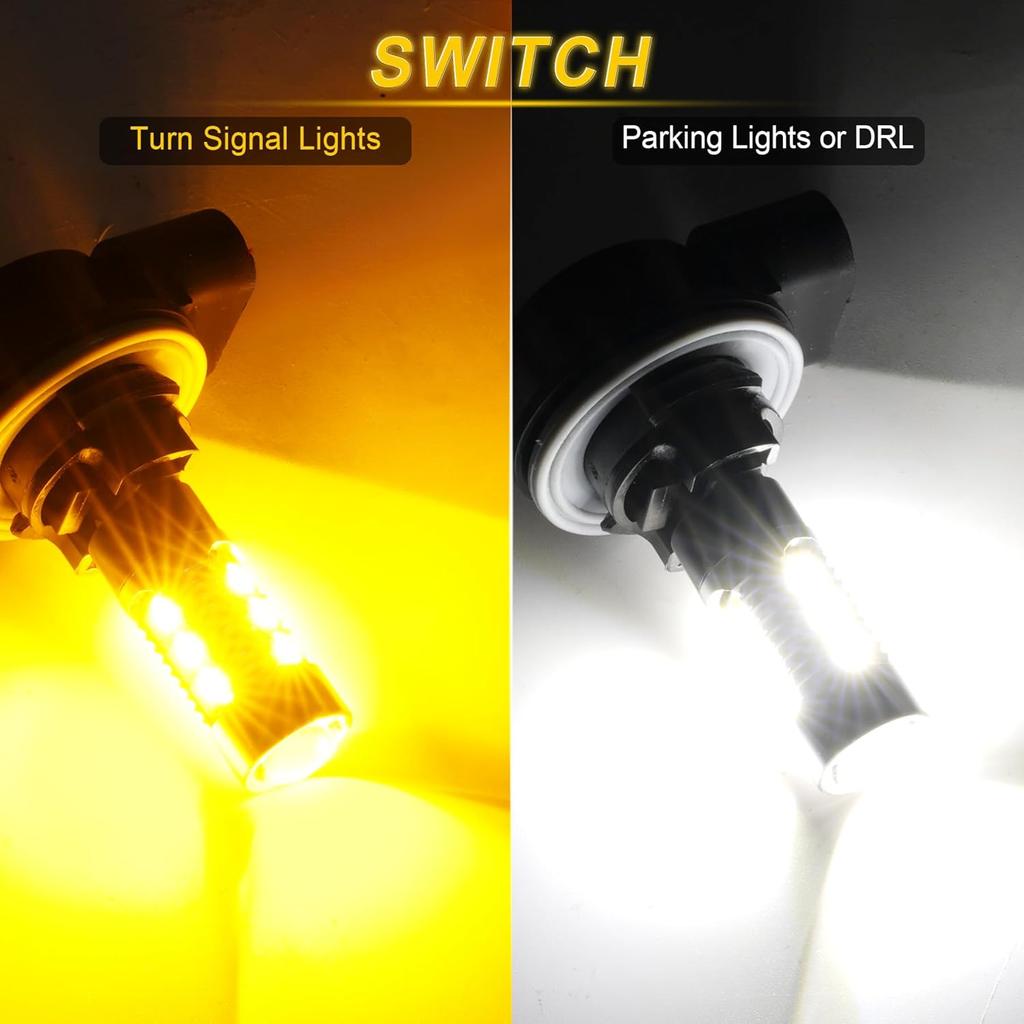 3157 LED Bulbs Super Bright 3057 3357 3457 4157 LED Replacement Light Kit Set for Car Switchback Daytime Running Turn Signal Blinker Lights, Pack of