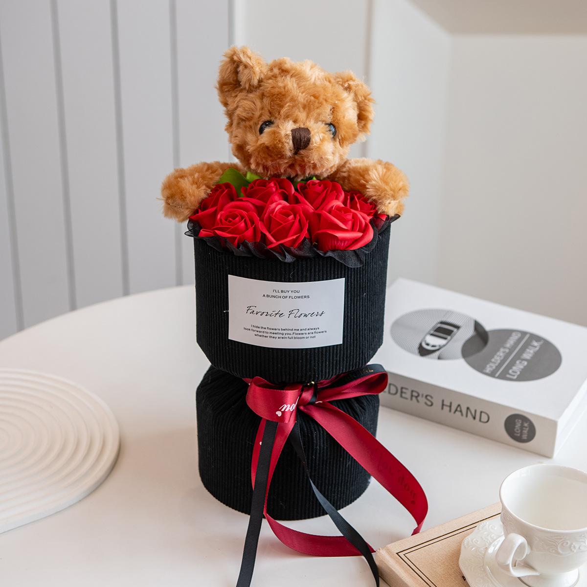

Mini Cute Rose Bouquet Doll Artificial Flowers Valentine s Day Rose Bouquet Wedding Party Birthday Adult Kid Gifts Girlfriend 11cm-30cm красный