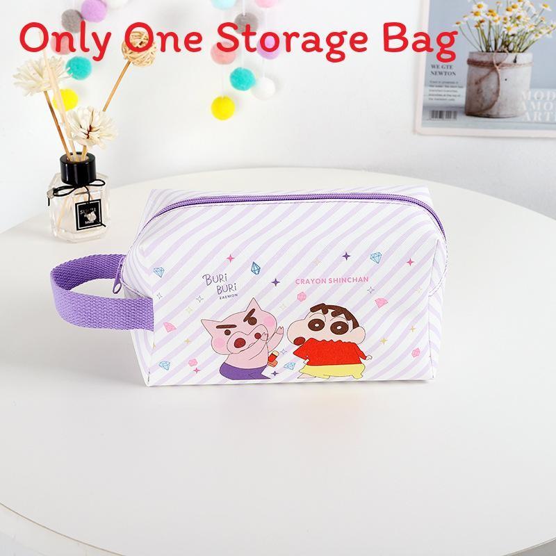 Cute Cartoon Shin Chan Series Pu Stylish Makeup Bag For Students Travelers And