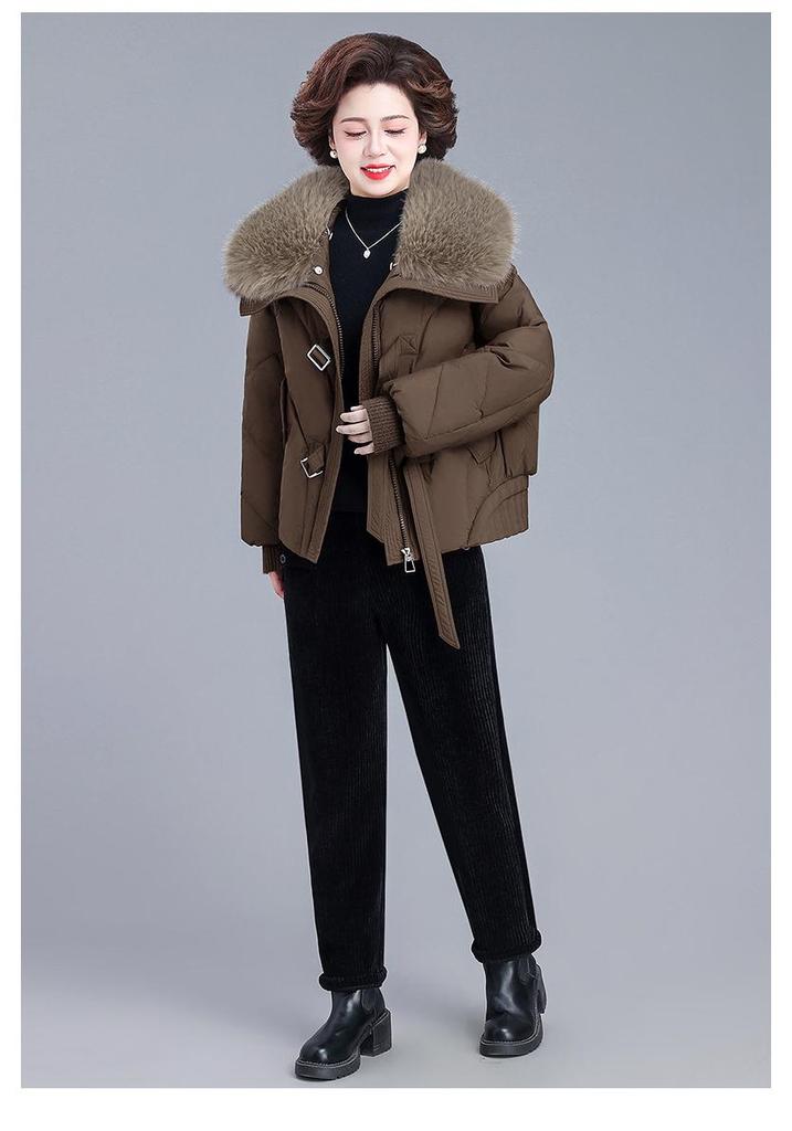 Stylish Winter Jacket with Large Fur Collar for Young Mothers and Older Women - 2025 Cotton Padded Outerwear