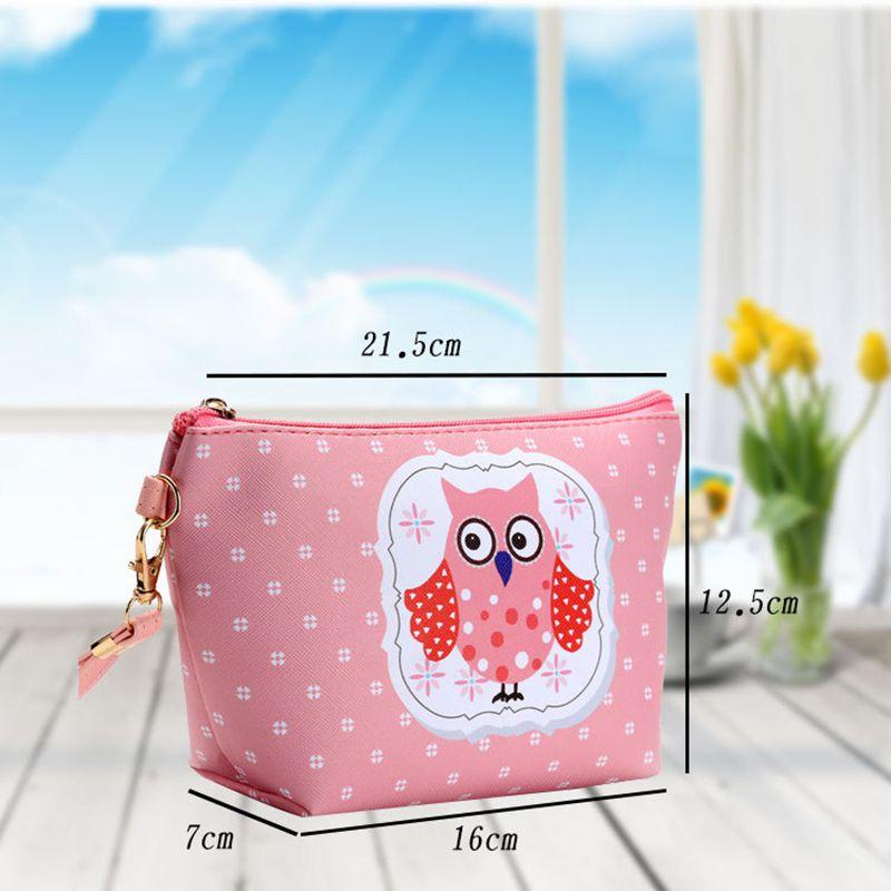 Elegant Leather Makeup Travel Cosmetic Bag Case With Zipper Pouch For Toiletries