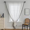 1PC LOZUJOJU Boho Geometric Herringbone Sheer Curtain with Tassels, Light Filtering Tulle for Living Room Bedroom Home Decor