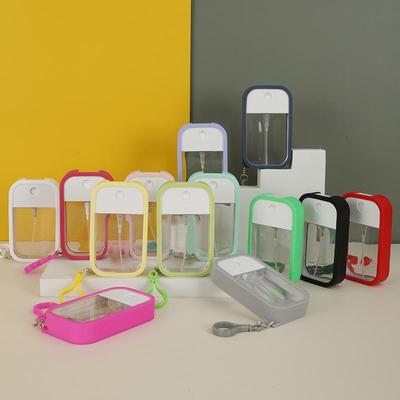 50ml Portable Card Spray Bottle: Alcohol & Perfume Hand Sanitizer with Silicone Case