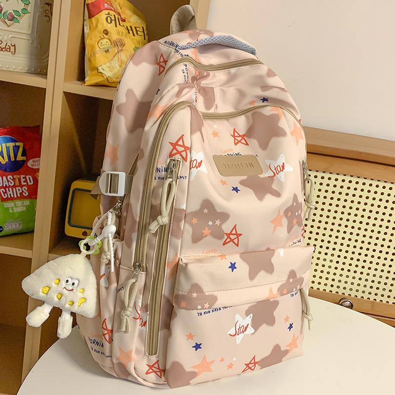 Schoolbag Children Elementary School Girls Junior High School Students College Students Large Capacity Star Backpack