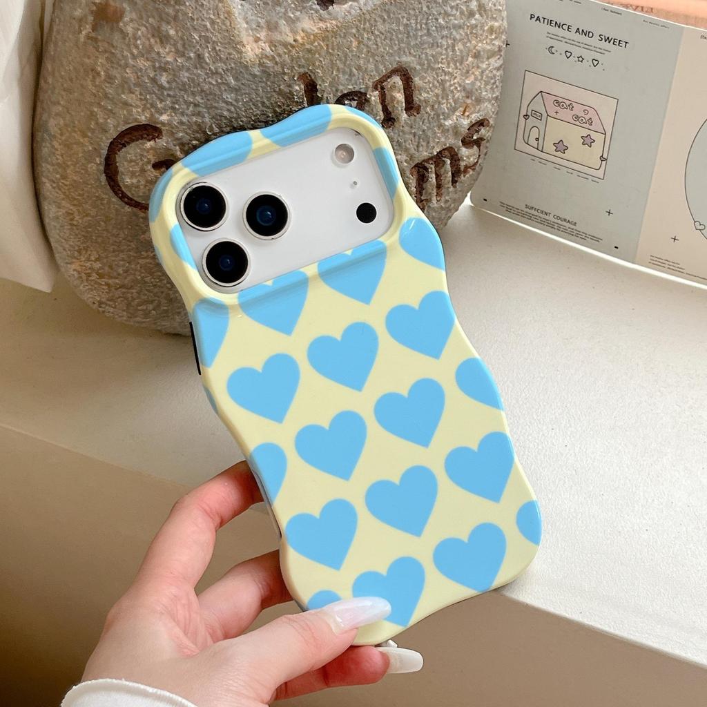 Niche Heart Color Block Case & Film for iPhone 17/16/15/14 Pro Max