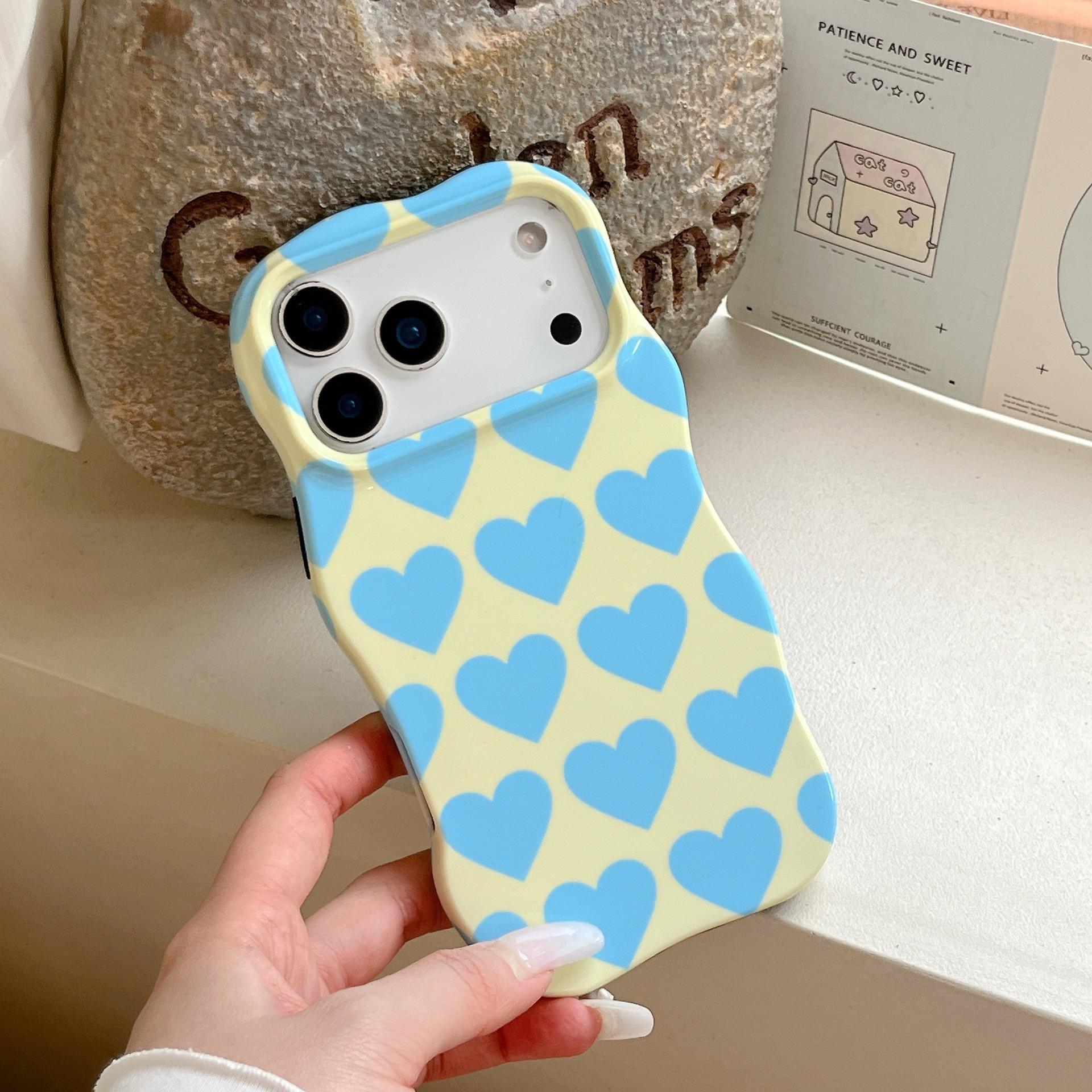 

Niche Heart Color Block Case & Film for iPhone 17/16/15/14 Pro Max 14 Pro Max