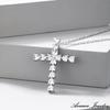 [AVANCE] Cross Necklace with Zirconia Stone, Sparkling Silver, for Women