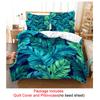 Quilt Duvet Cover Bedding Set Pillowcase Linens Green Plant 3D Queen King Size Double Bed Full Single 220x240 200x200 Bedroom