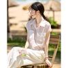 Women's Striped Lapel Blouse