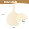 uxcell Wooden Pizza Board with Handle, Round Pizza Paddle, Steak Plate, Thin Plywood, Pizza Peel, Cutting Board, Bread Board, Camping Lunch Plate, Unp
