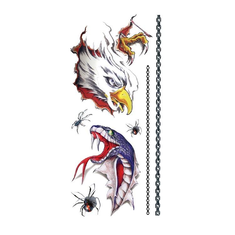 Scar Snake Spider Scorpion Animal Water Transfer Waterproof Tattoo Sticker Sample Spoofing Horror Set