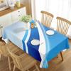 Striped Tablecloth for Rectangle Tables, Abstract Geometric Stripe Polyester Geometric Table Cloth for Kitchen Dining Room