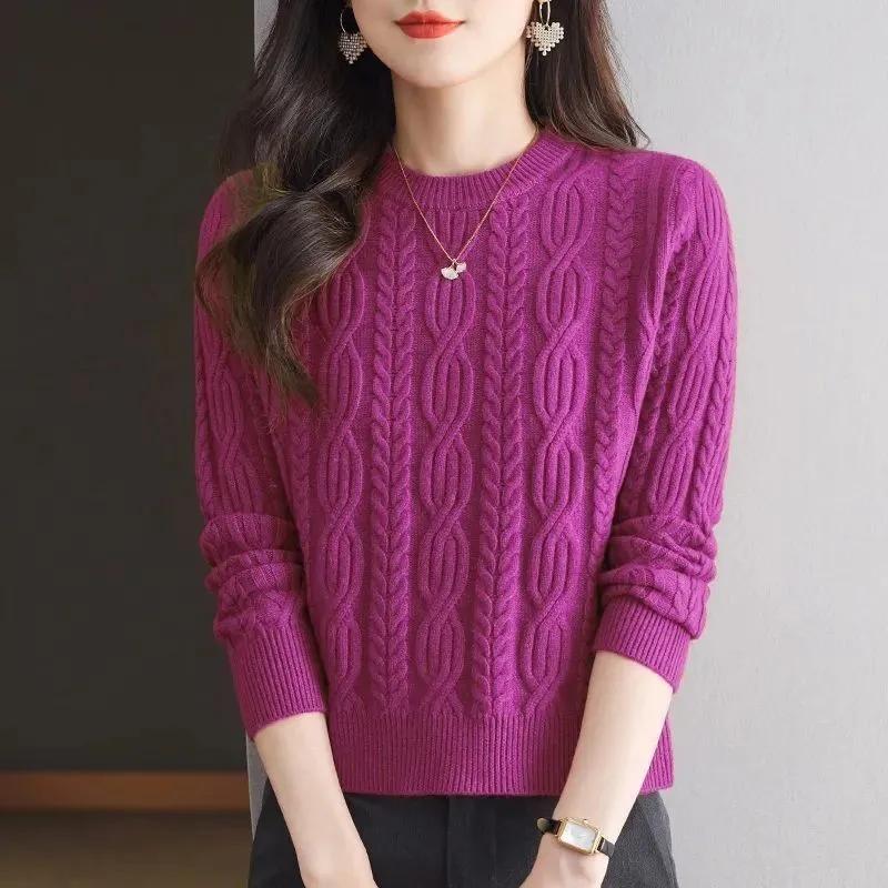 Autumn Winter Round Neck Short Sweater Women's Loose Fashionable Knitted Bottoming Shirt Top
