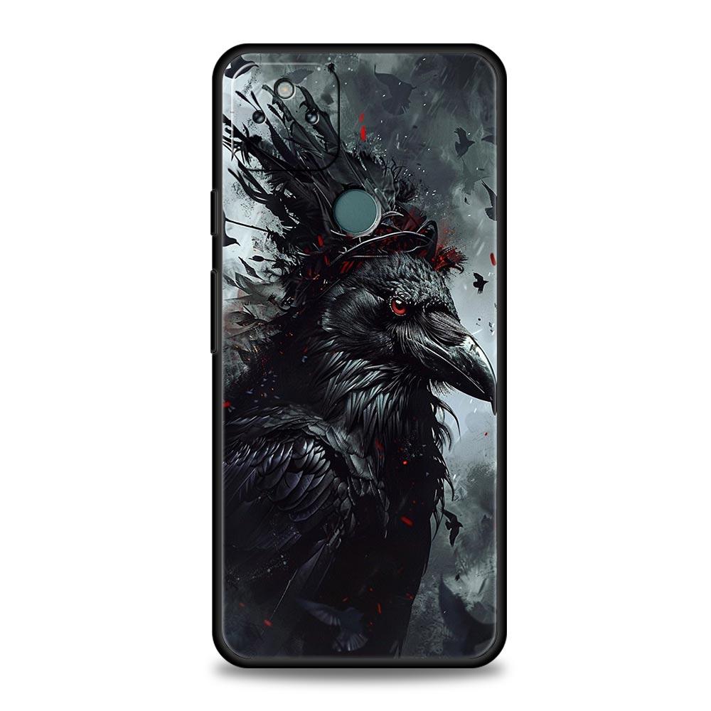 Black Raven Phone Case Cover for Google Pixel 10 9 8 7 6 9A 8A 7A 6A Pro Shockproof Soft TPU 9 Pro XL Shell Capas Fundas Coque Pixel 10 Pro