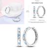 Sparkling Blue Zircon Hoop Earrings Pave U Shape Star Devil Eyes Circle S925 Drop Earring Fit Original Party Jewelry