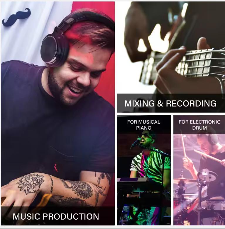 Oneodio Wired Professional Studio Pro 50 DJ Headphones With Microphone Over Ear HiFi Monitor Music Headset Earphone For Phone PC