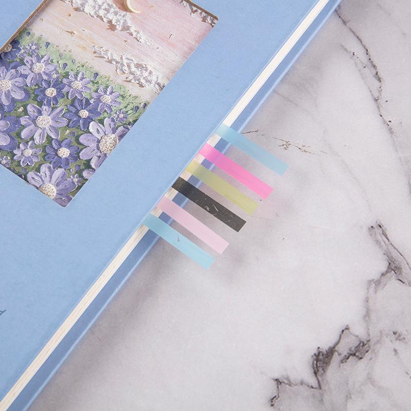 300Pcs Color Stickers Transparent Fluorescent Sticky Note Flags Very Thin Strip Sticker Writable Color Transparent Notes