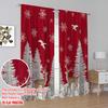 2pcs,2D Plane Printing Print Curtains Reindeer and Snow Durable 100% Polyester Fabric (without Rod) All Seasons Use for Bedroom,