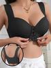 Large size TK sexy front buckle seamless large size underwear gathering top support no steel ring text bra