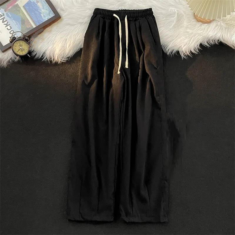 Pants for Women Elastic High Waist Long Trousers Plus Size Thickened Stretchy Versatile Casual Wide Leg Pants