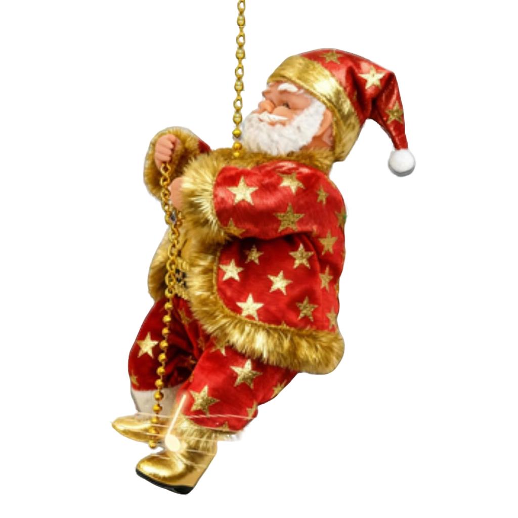 Electric Climbing Rope Santa Claus Climbs Up and Down Christmas Tree Pendant Ornament for Indoor Party Home Ornaments Gift