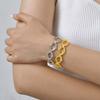 Stainless Steel Geometric Rhombus Handmade Chain Gold Bracelet Fashion Accessories Ladies 2529